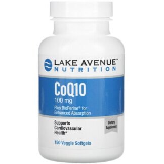 Lake Avenue Nutrition, BioPerine（バイオペリン）入りCoQ10、100mg、植物性ソフトジェル150粒