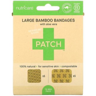 Patch, Patch, Large Bamboo Bandages, Aloe Vera, 10 Mix Pack