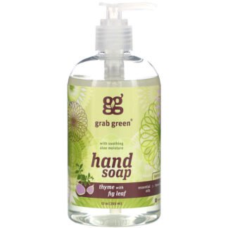 Grab Green, 手洗い石鹸, タイムとイチジクの葉入り, 12 オンス (355 ml)