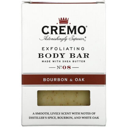 Cremo, Exfoliating Body Bar, No 8, Bourbon & Oak, 6 oz (170 g)