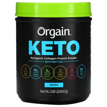 Orgain, Keto, Ketogenic Collagen Powder Powder, Vanilla, 0.88 lb (400 g)